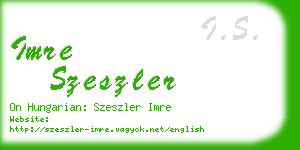 imre szeszler business card